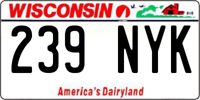 WI license plate 239NYK