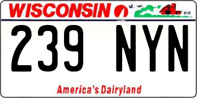 WI license plate 239NYN