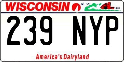 WI license plate 239NYP