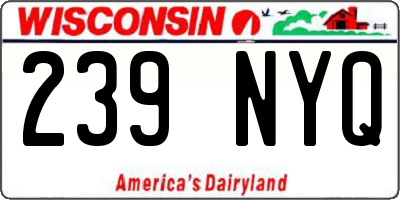 WI license plate 239NYQ