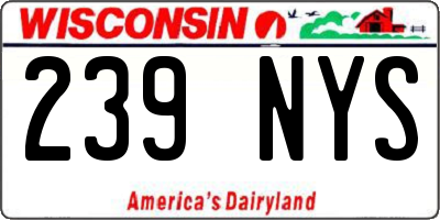 WI license plate 239NYS