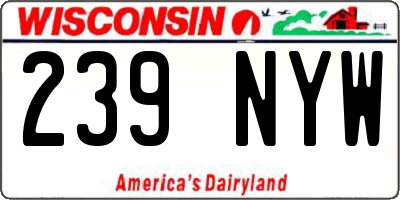 WI license plate 239NYW