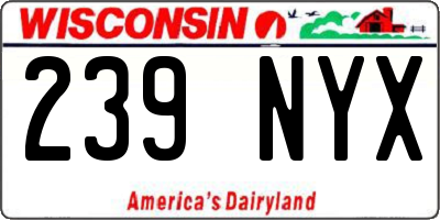 WI license plate 239NYX