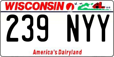 WI license plate 239NYY