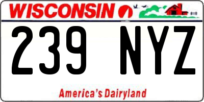 WI license plate 239NYZ