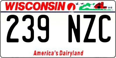 WI license plate 239NZC
