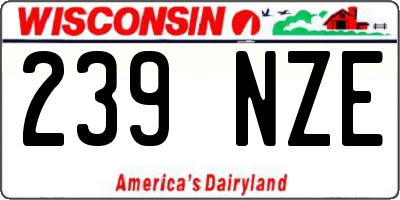 WI license plate 239NZE