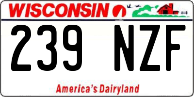 WI license plate 239NZF