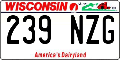 WI license plate 239NZG