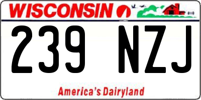 WI license plate 239NZJ