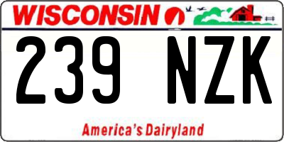 WI license plate 239NZK