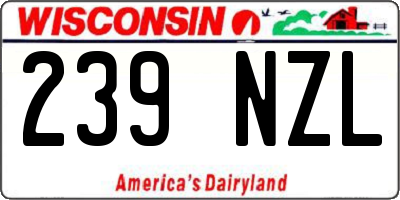 WI license plate 239NZL