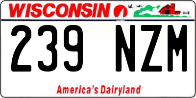 WI license plate 239NZM