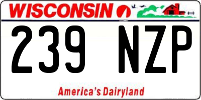 WI license plate 239NZP