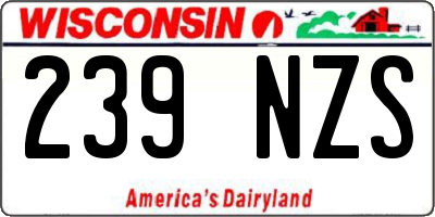 WI license plate 239NZS