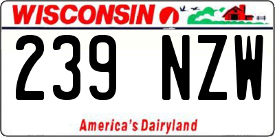 WI license plate 239NZW