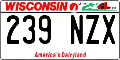 WI license plate 239NZX