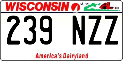 WI license plate 239NZZ