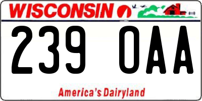 WI license plate 239OAA
