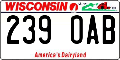 WI license plate 239OAB