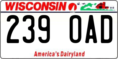 WI license plate 239OAD