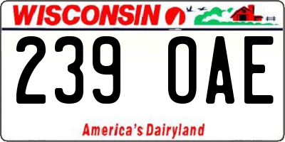 WI license plate 239OAE