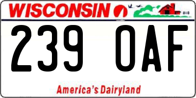 WI license plate 239OAF