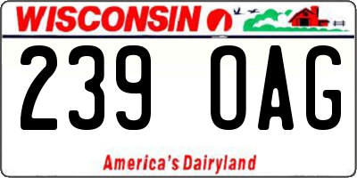 WI license plate 239OAG