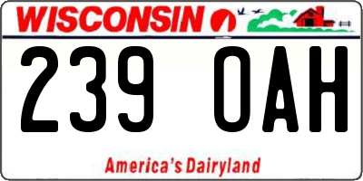 WI license plate 239OAH