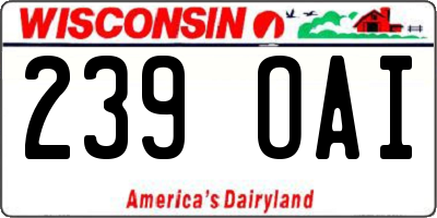 WI license plate 239OAI