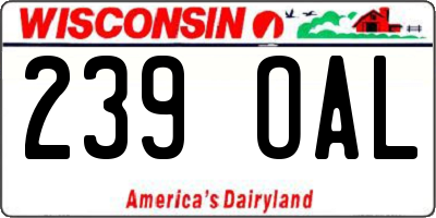 WI license plate 239OAL