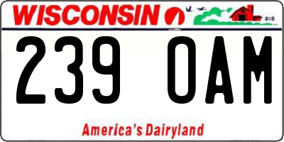 WI license plate 239OAM