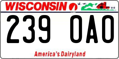 WI license plate 239OAO