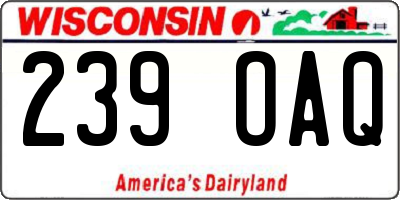 WI license plate 239OAQ
