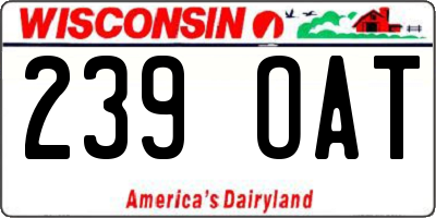 WI license plate 239OAT