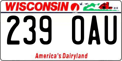 WI license plate 239OAU