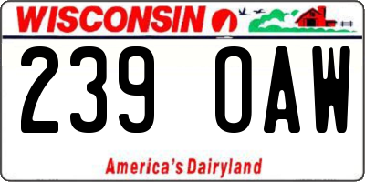 WI license plate 239OAW