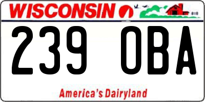 WI license plate 239OBA