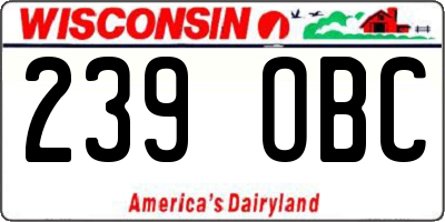 WI license plate 239OBC