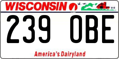 WI license plate 239OBE