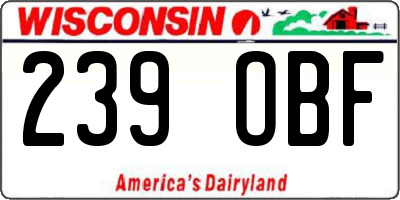 WI license plate 239OBF