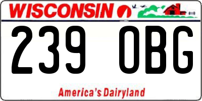 WI license plate 239OBG