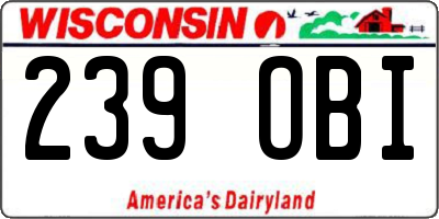 WI license plate 239OBI