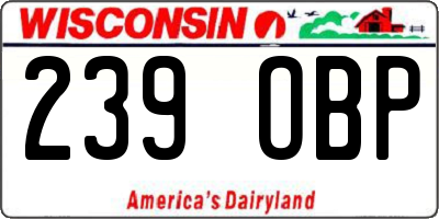 WI license plate 239OBP