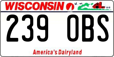 WI license plate 239OBS