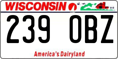 WI license plate 239OBZ