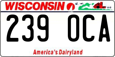 WI license plate 239OCA
