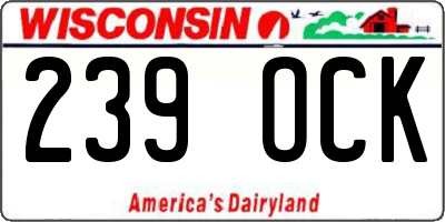 WI license plate 239OCK