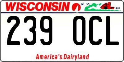 WI license plate 239OCL