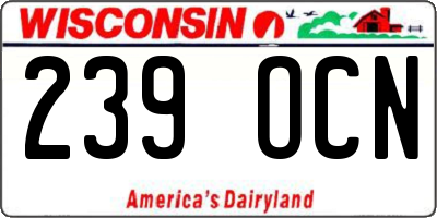 WI license plate 239OCN